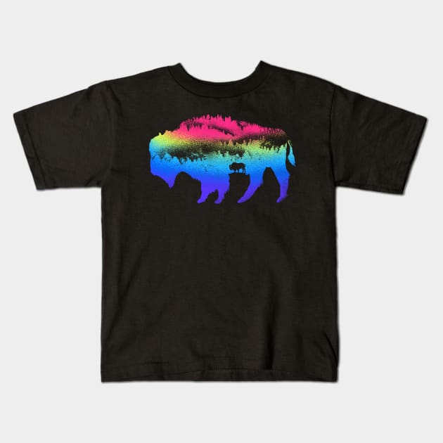 Bison nature Kids T-Shirt by barmalisiRTB